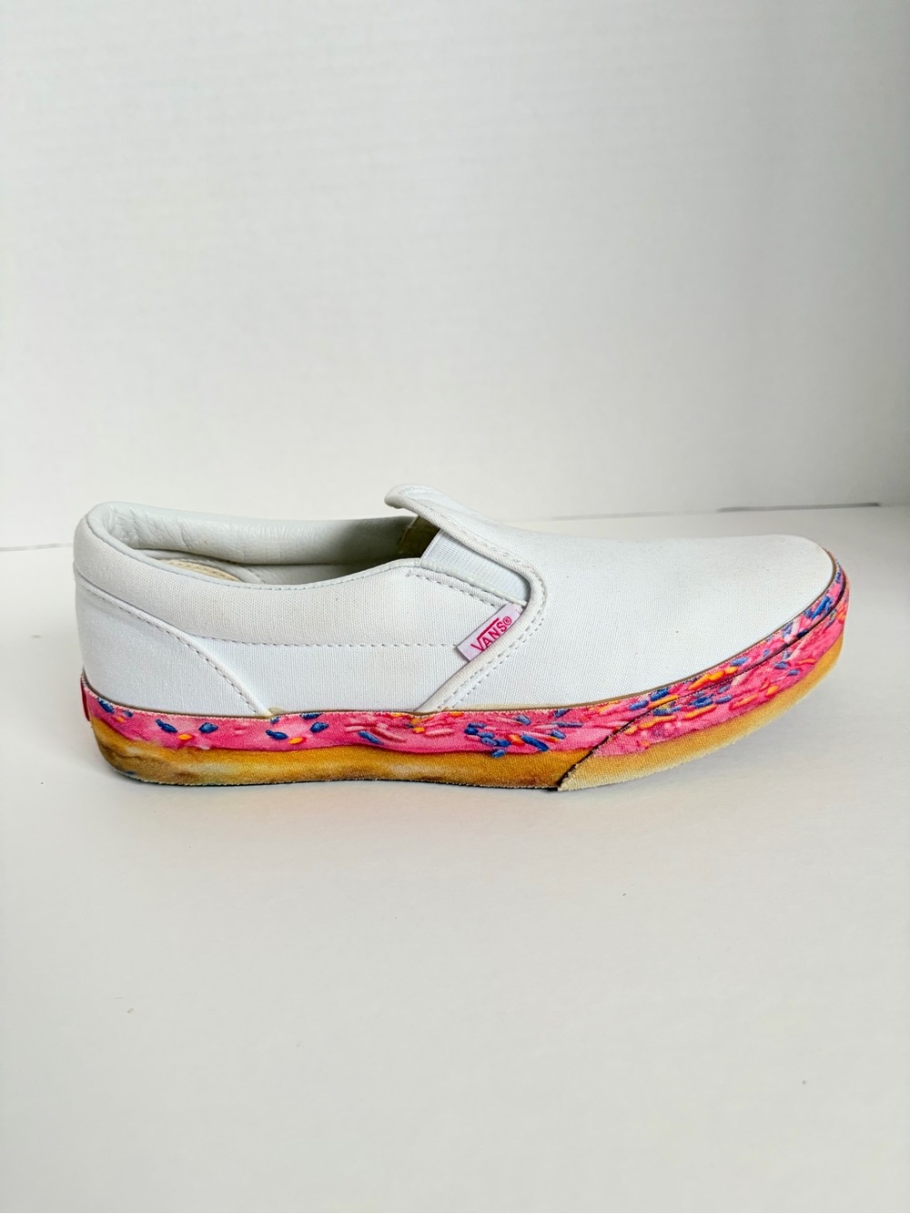 Vans Donut Sprinkle Sneakers Slip On Bold Platform Shoes White Pink Size 7 Kids